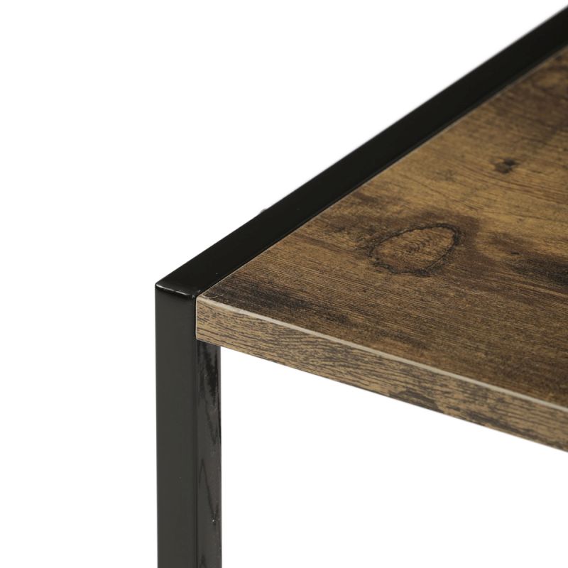 Botník, 63cm, kov, čierny, MDF, staré drevo, GD-413 OLW