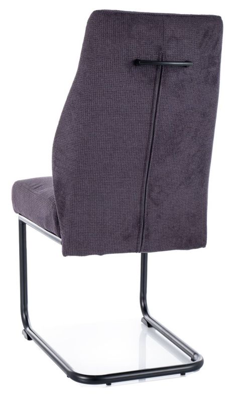 Jedálenská stolička, grafitová látka, nohy kov čierny, APRIL VARDO