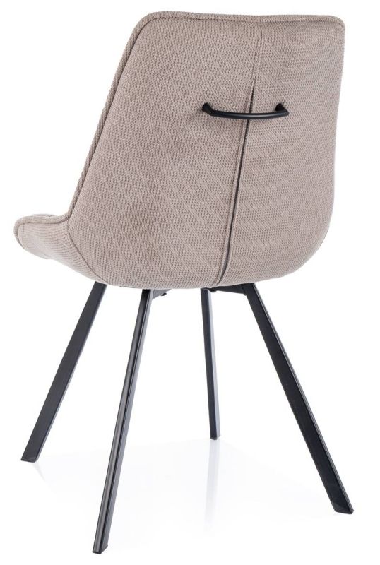 Jedálenská stolička, béžová látka, nohy kov čierny, CORSO VARDO