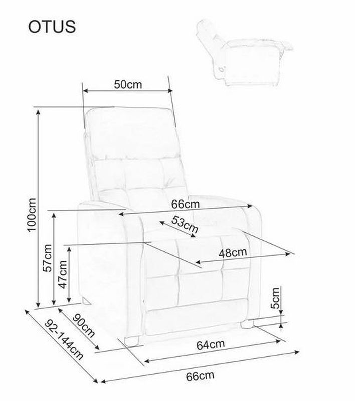 Polohovacie kreslo, relaxačné, béžová látka, Signal, OTUS VELVET