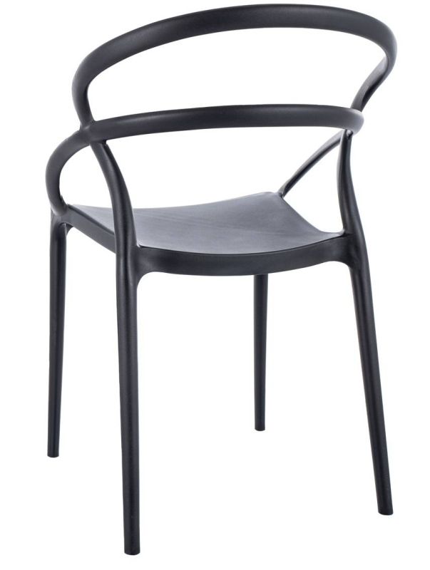 Jedálenská stolička, čierny plast, GLIS