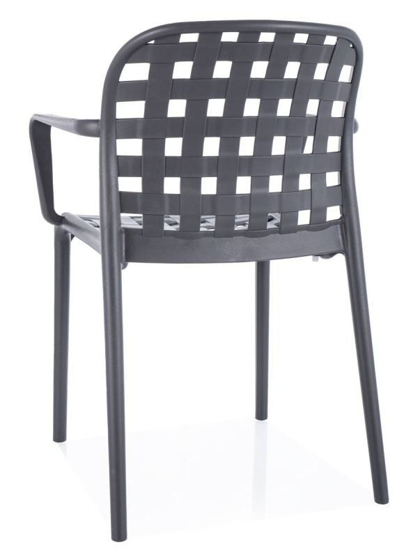 Jedálenská stolička, sivý plast, STRIP II