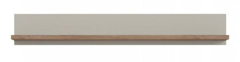 Polica, 150cm, dub flahstaff tmavá, sivá krémová, RIVERO RIVP01