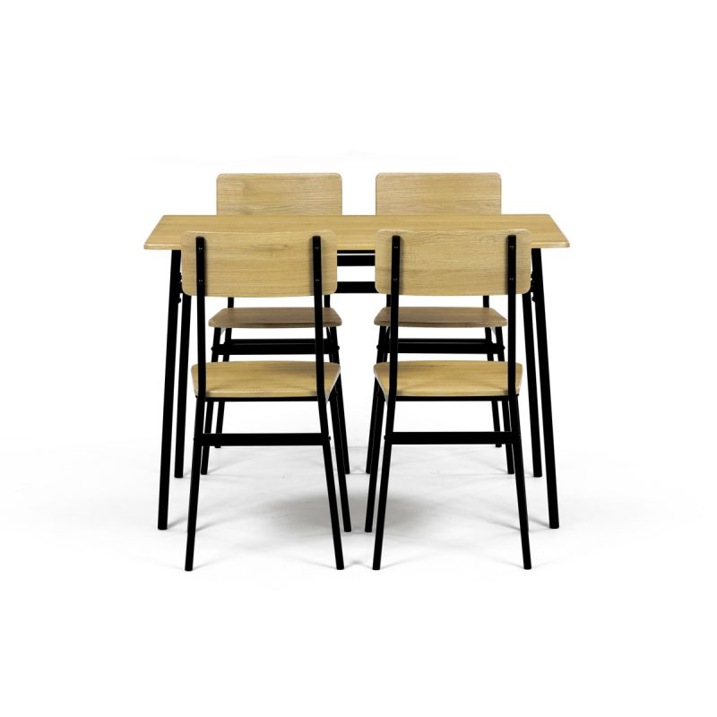 Jedálenský set, 110x70cm, MDF divoký dub, AUT-O2155 OAK