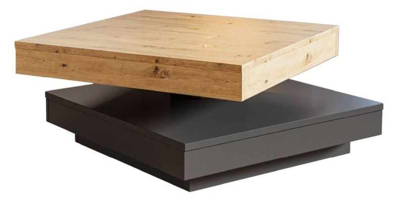 Konferenčný stolík, 67x67cm, dub artisan, antracyt, COTTO