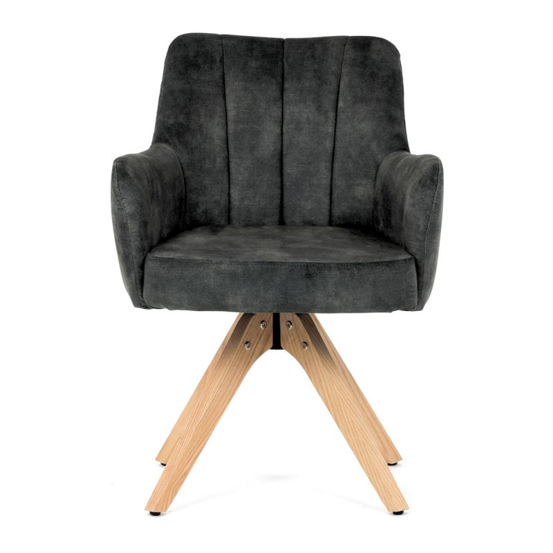 Jedálenská stolička, zelená, zamatová, látka, HC-D7188 GRN4