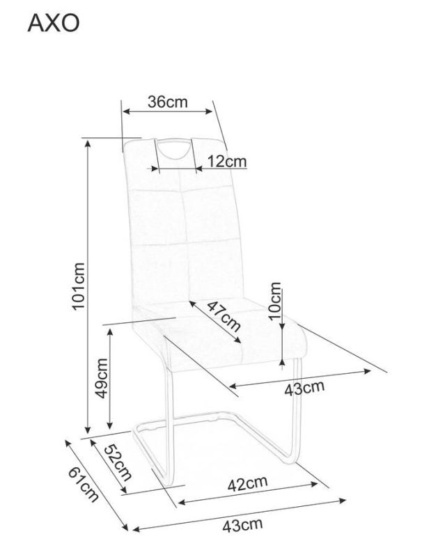 Jedálenská stolička, béžová látka, nohy kov čierny, AXO VELVET