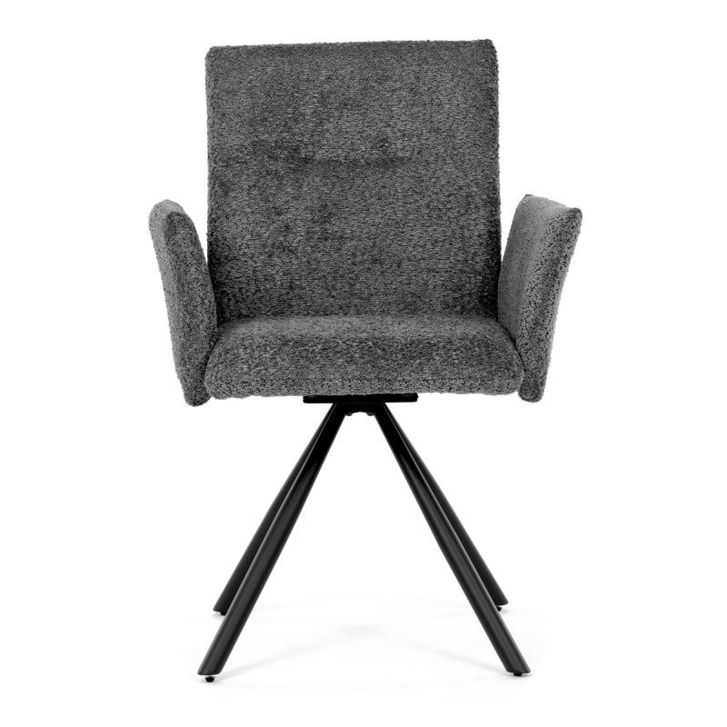Jedálenská stolička, sivá, bouclé, látka, DCH-W1117 GREY2