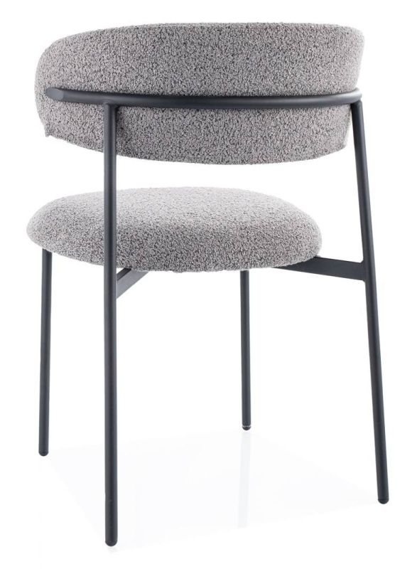 Jedálenská stolička, sivá látka, nohy kov čierny, ELTON