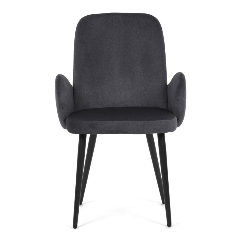  Jedálenská stolička, sivá, zamatová, látka, DCL-X7129 GREY2