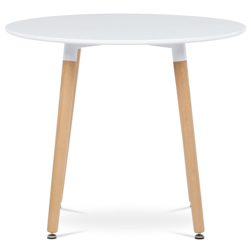 Jedálenský stôl, okrúhly, 90cm, MDF, biela, DT-306 WT