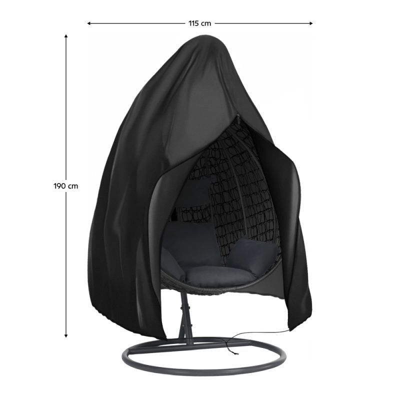 Ochranný obal na závesné kreslo, čierny, KRYTO TYP 1