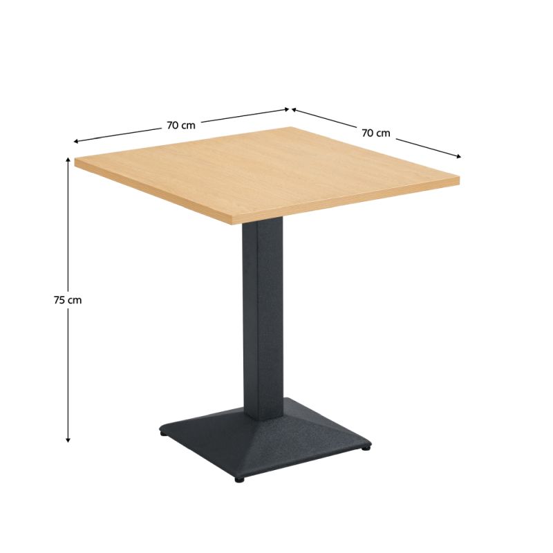 Jedálenský bistro stôl, 70x70cm, DTD, dub, čierny, RINALDO TYP 1