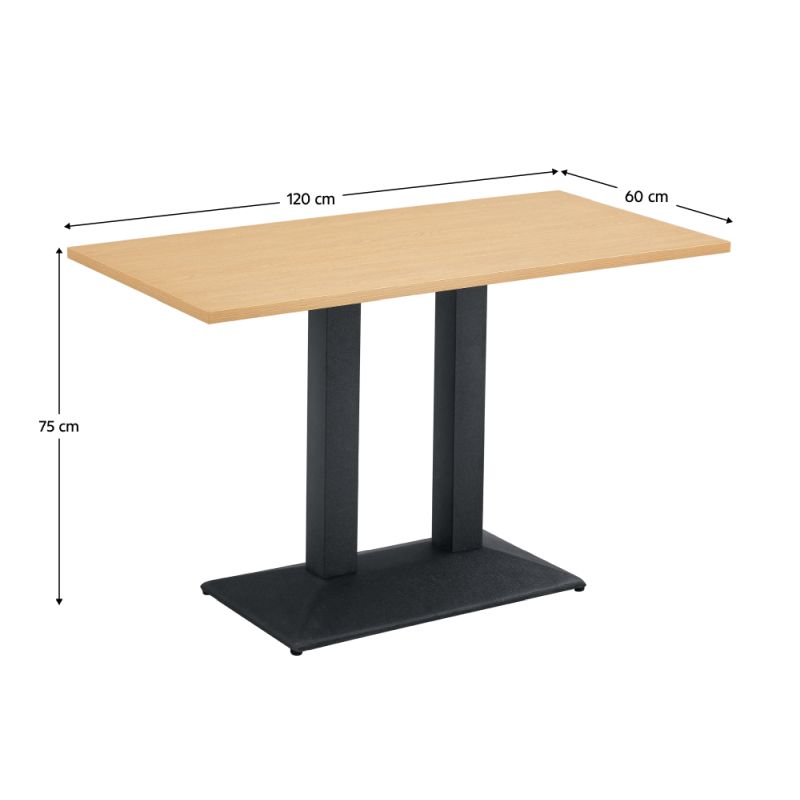 Jedálenský bistro stôl, 120x60cm, DTD, dub, čierny, RINALDO TYP 2