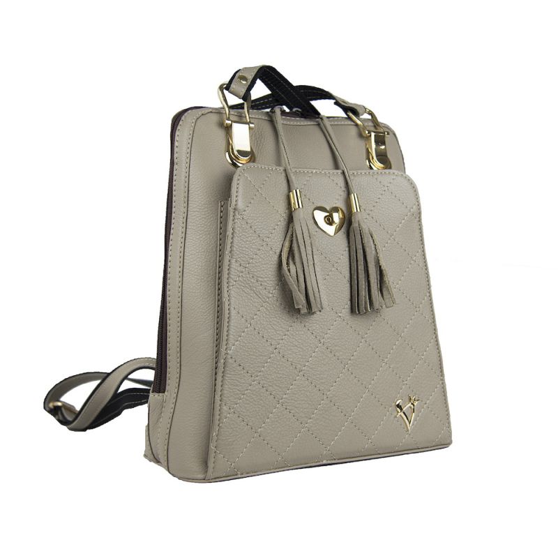 Luxusný kožený ruksak z pravej hovädzej kože č.8668 v khaki farbe