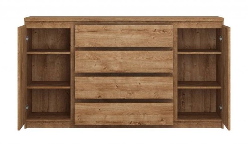 Komoda, 165cm, kombinovaná, dub ribbeck zlatý, FRIBO FRIK02