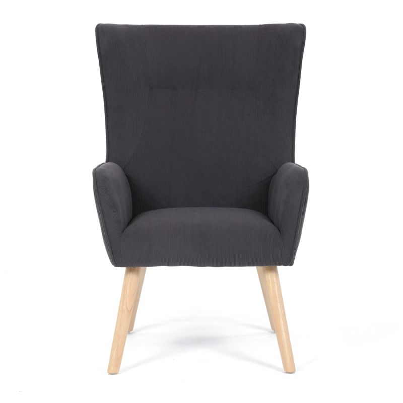 Kreslo ušiak, sivá, menšestrová, látka, AK-314 GREY2