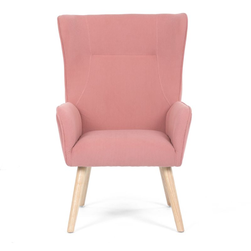 Kreslo ušiak, ružová manšestrová látka, AK-314 PINK2
