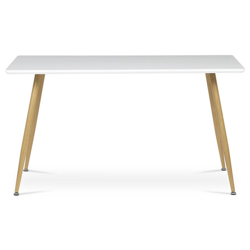 Jedálenský stôl 140x80cm, MDF, kov, biely, HT-W1214 WT