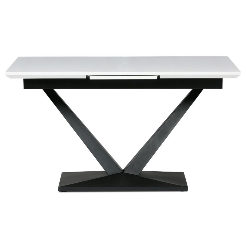 Jedálenský stôl 140-180x85cm, rozkladací, MDF, kov, biely, HT-W1630 WT