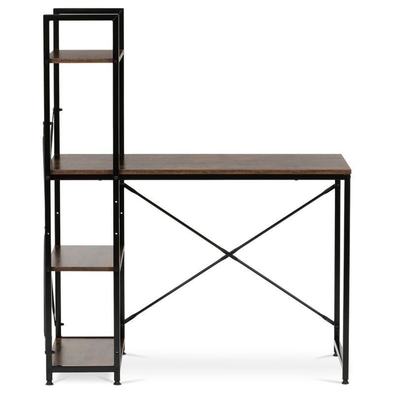 Pracovný stôl s regálom, 100x48cm, MDF, staré drevo, GD-512 OLW