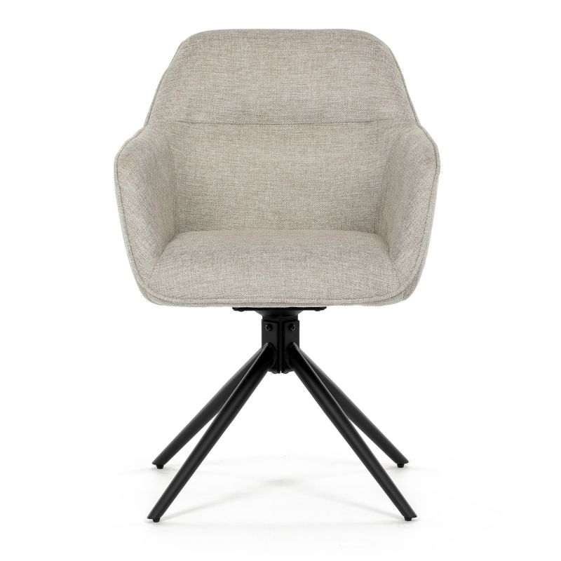 Jedálenská stolička, krémová, látka, HC-536 CRM2