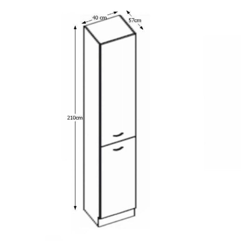 Skrinka potravinová, 40cm, krémový lesk, sivá, PRADO 40 DK-210 2F