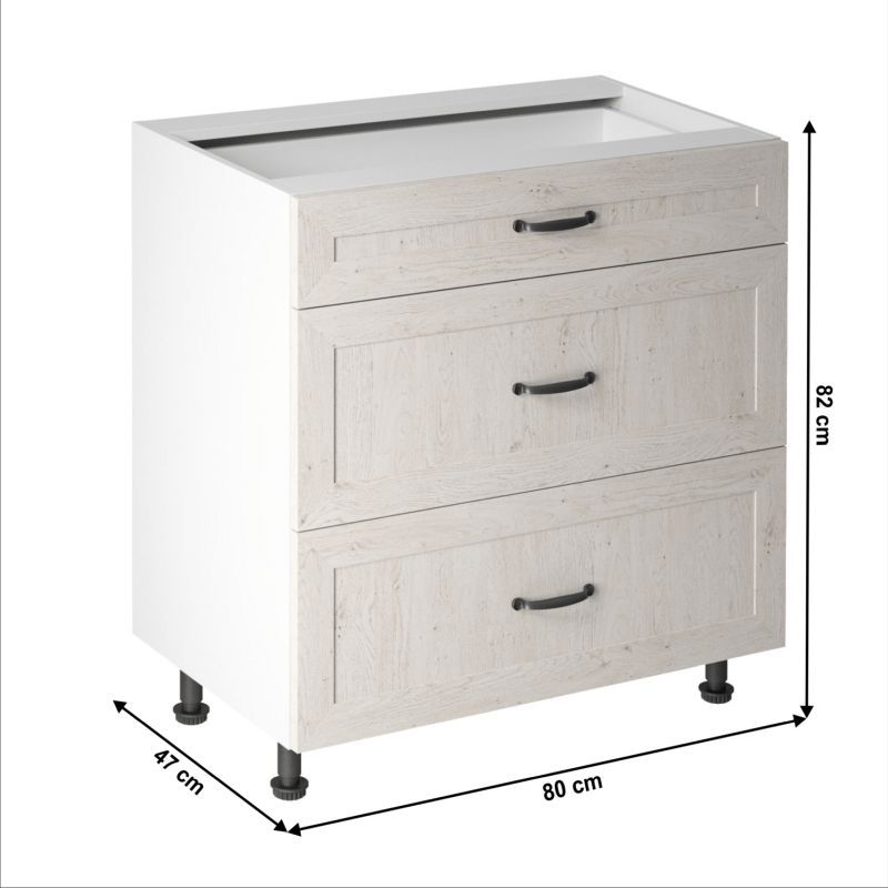 Spodná skrinka, 80cm, biela, sosna nordická, ROYAL D80S3