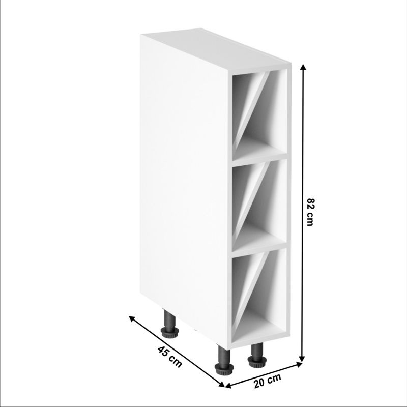 Spodná skrinka otvorená, 20cm, biela, ROYAL D20W