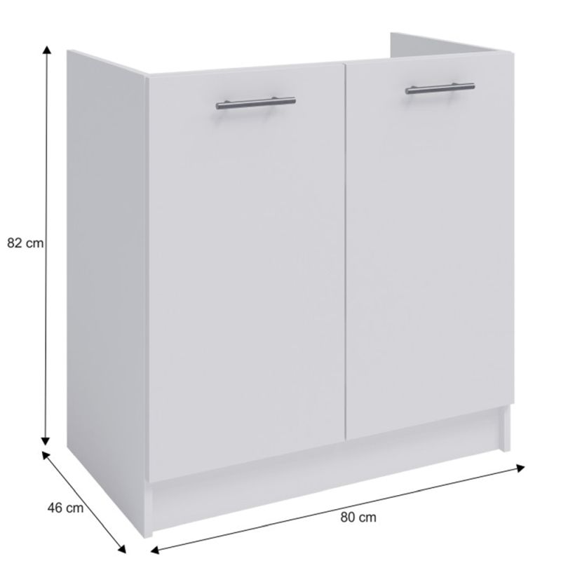 Spodná skrinka drezová, 80cm, biela, FABIANA S-80ZL