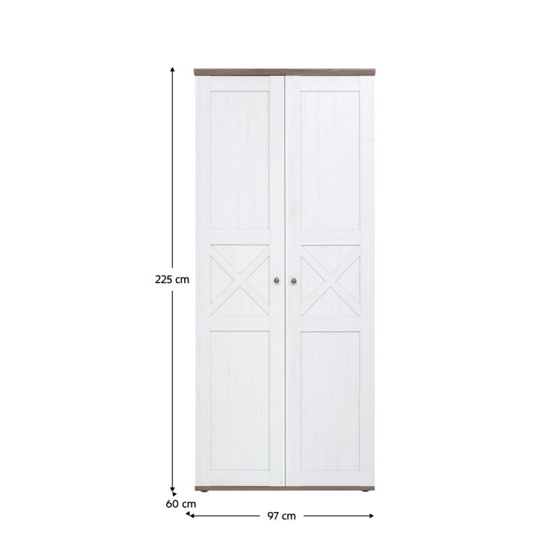Skriňa, 97cm, kombinovaná, borovica canyon, dub sonoma trufel, TEINA SZF2D006