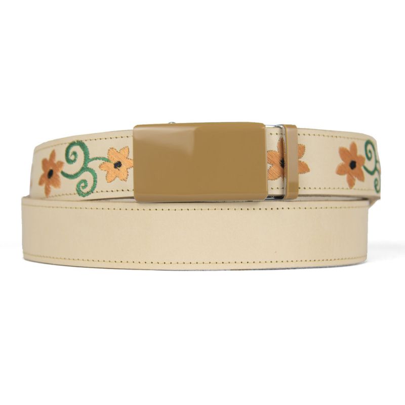 Kožený opasok s výšivkou, automatická pracka, 136cm, Limitovaná edícia 19