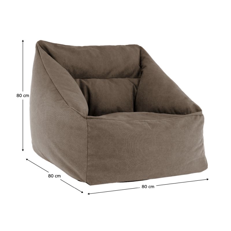 Sedací vak, 80cm, hnedá látka, URASON