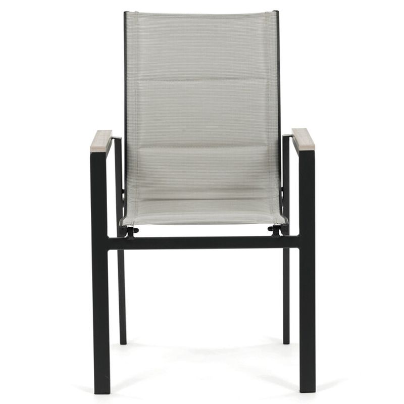 Záhradná stolička, hliník, sieťovina, béžová, AZC-S1110 BK