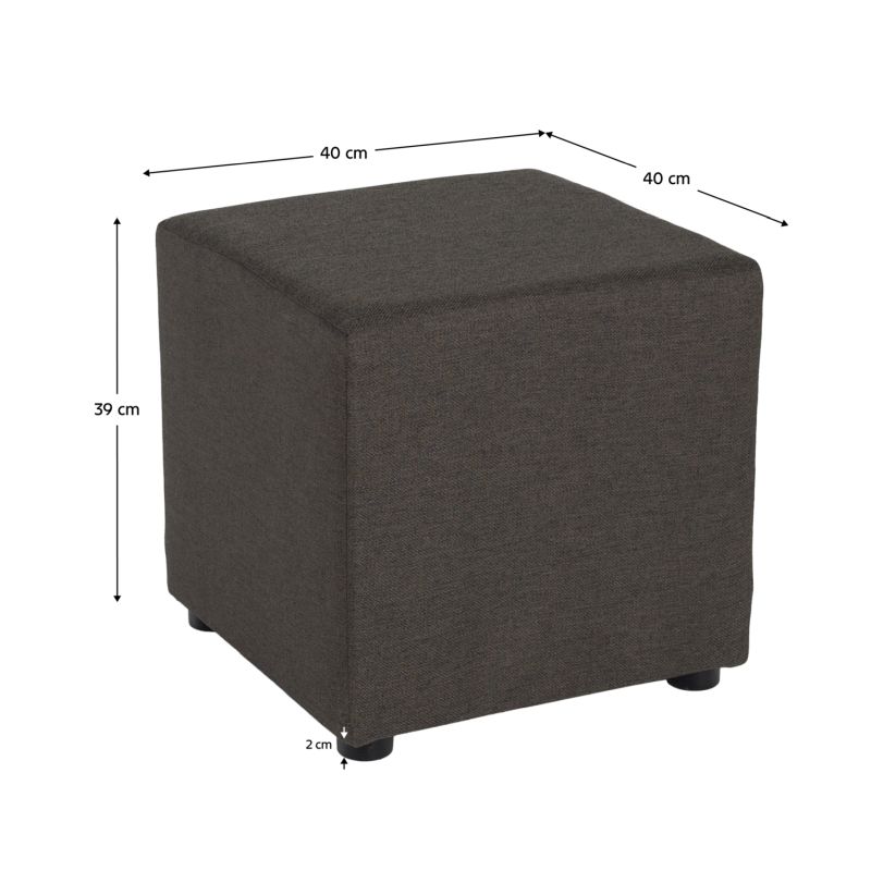 Taburet, 40cm, sivohnedá látka Twist, REGOR