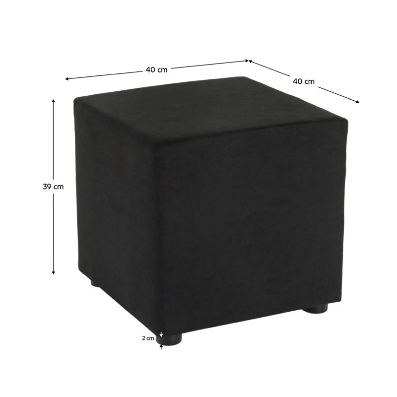 Taburet, 40cm, čierna látka Alova, REGOR
