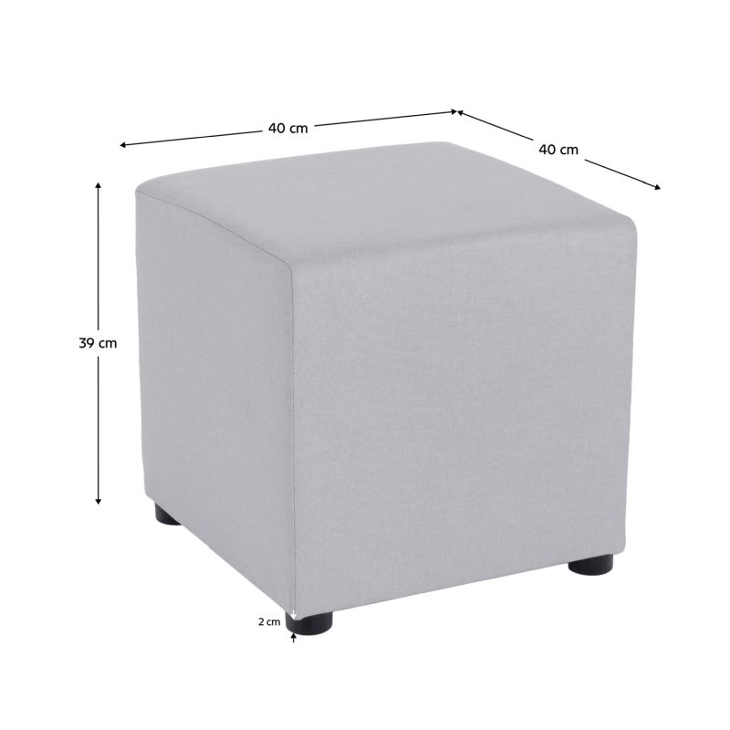 Taburet, 40cm, svetlosivá látka Savana, REGOR