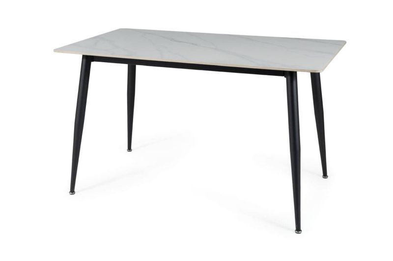 Jedálenský stôl, 160x90cm, keramika, biely, čierny, Signal, RION 160