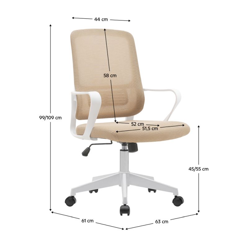 Kancelárske stolička, béžová sieťovina, SALOMO TYP 1
