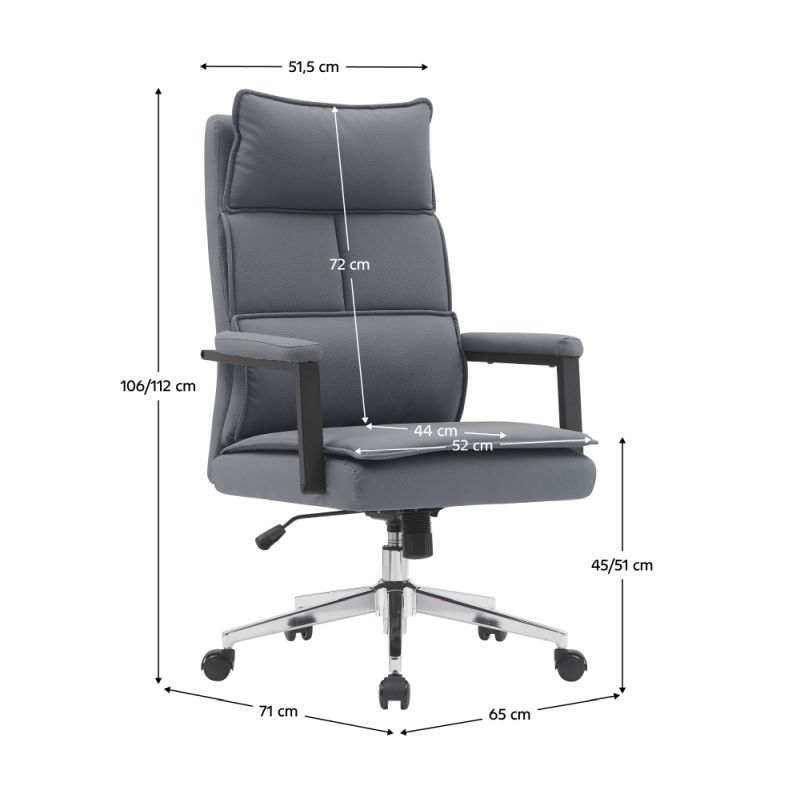 Kancelárske kreslo, sivá ekokoža, KAHIL