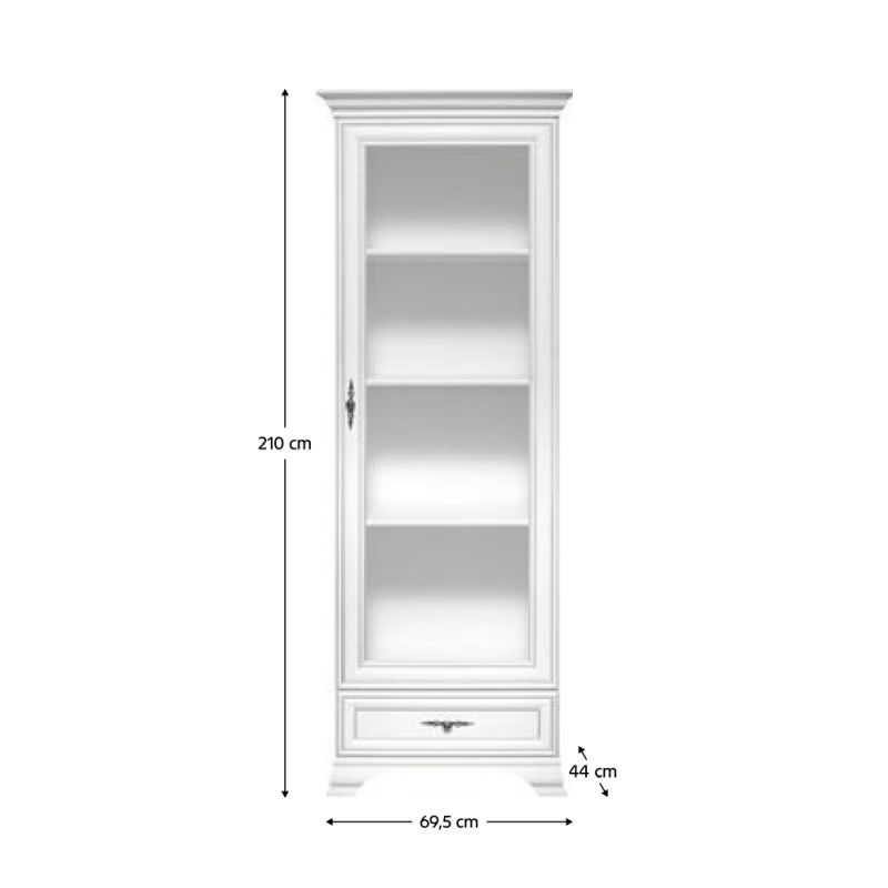 Vitrína, 69cm, alpská biela, KENTAK REG1W1S