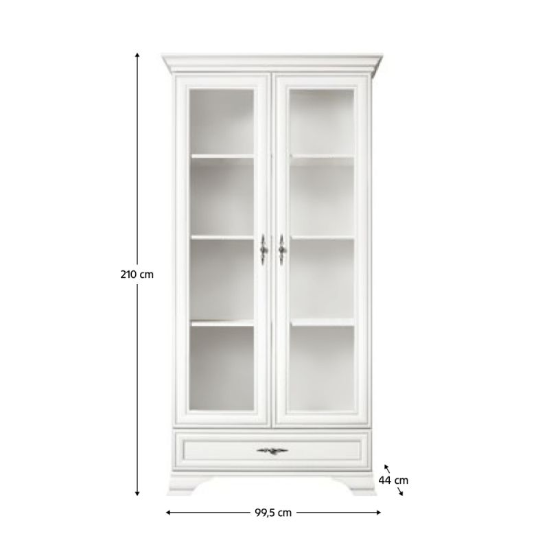 Vitrína, 99cm, alpská biela, KENTAK REG2W1S