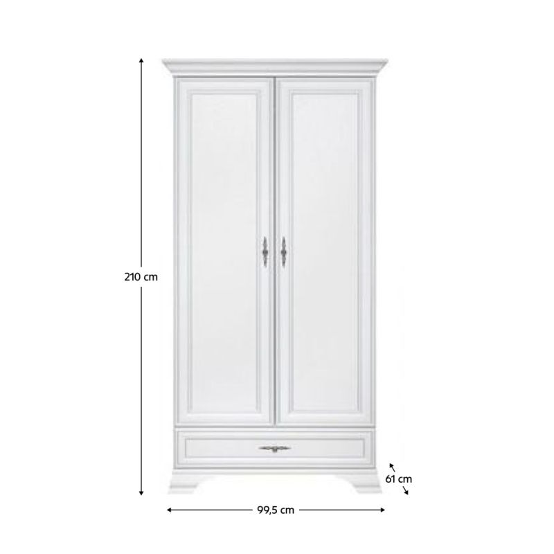 Skriňa, 99cm, vešiaková, alpská biela, KENTAK SZF2D1S
