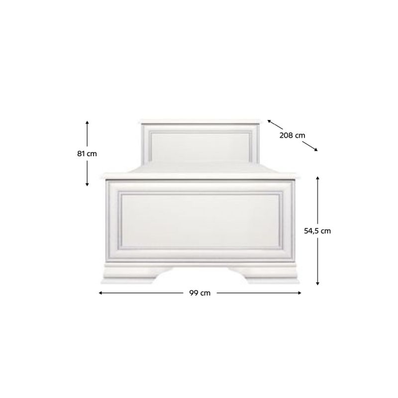 Posteľ, 90x200, alpská biela, KENTAK