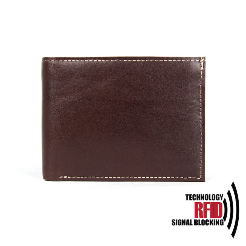 Ochranná RFID kožená peňaženka v tmavo hnedej farbe č.8408