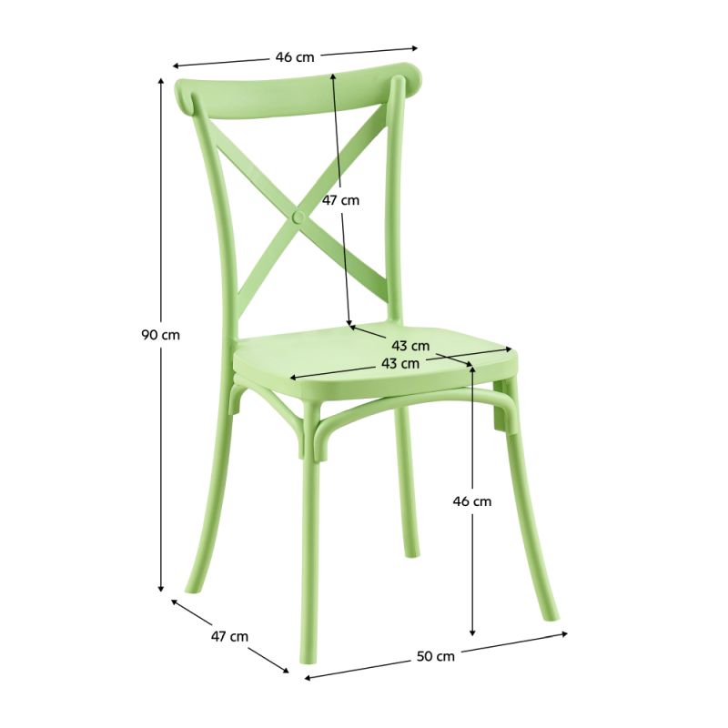 Stohovateľná stolička, zelený plast, SAVITA