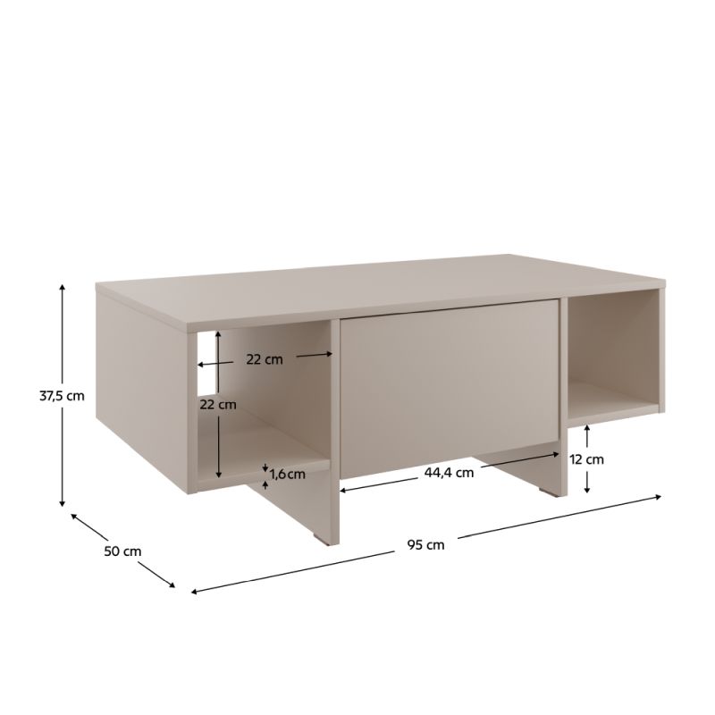 Konferenčný stolík, 95x50cm, kašmír, STANDO STD02