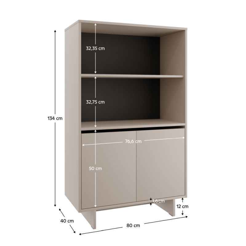 Komoda, 80cm, 2-dverová, kašmír, STANDO STD04