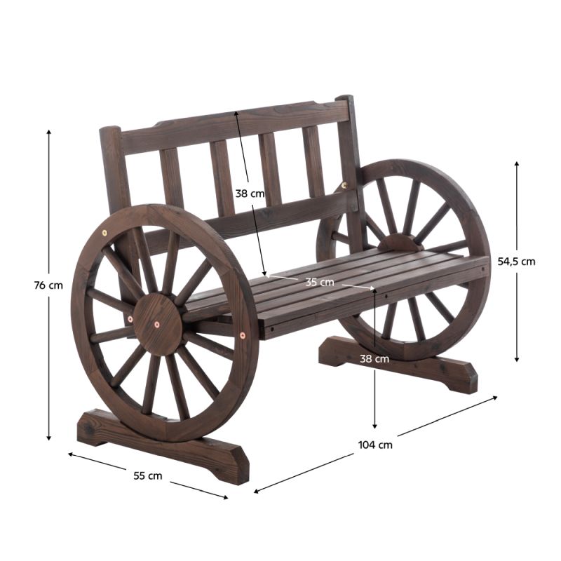 Záhradná lavička, 104 cm, masív, hnedý, SABA TYP 1
