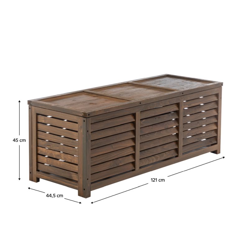 Záhradný úložný box, 121cm, hnedý, drevo, LADAM